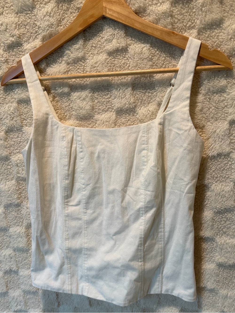 Abercrombie and Fitch Classic White Square-Neck Tank Top Corset Small NWT